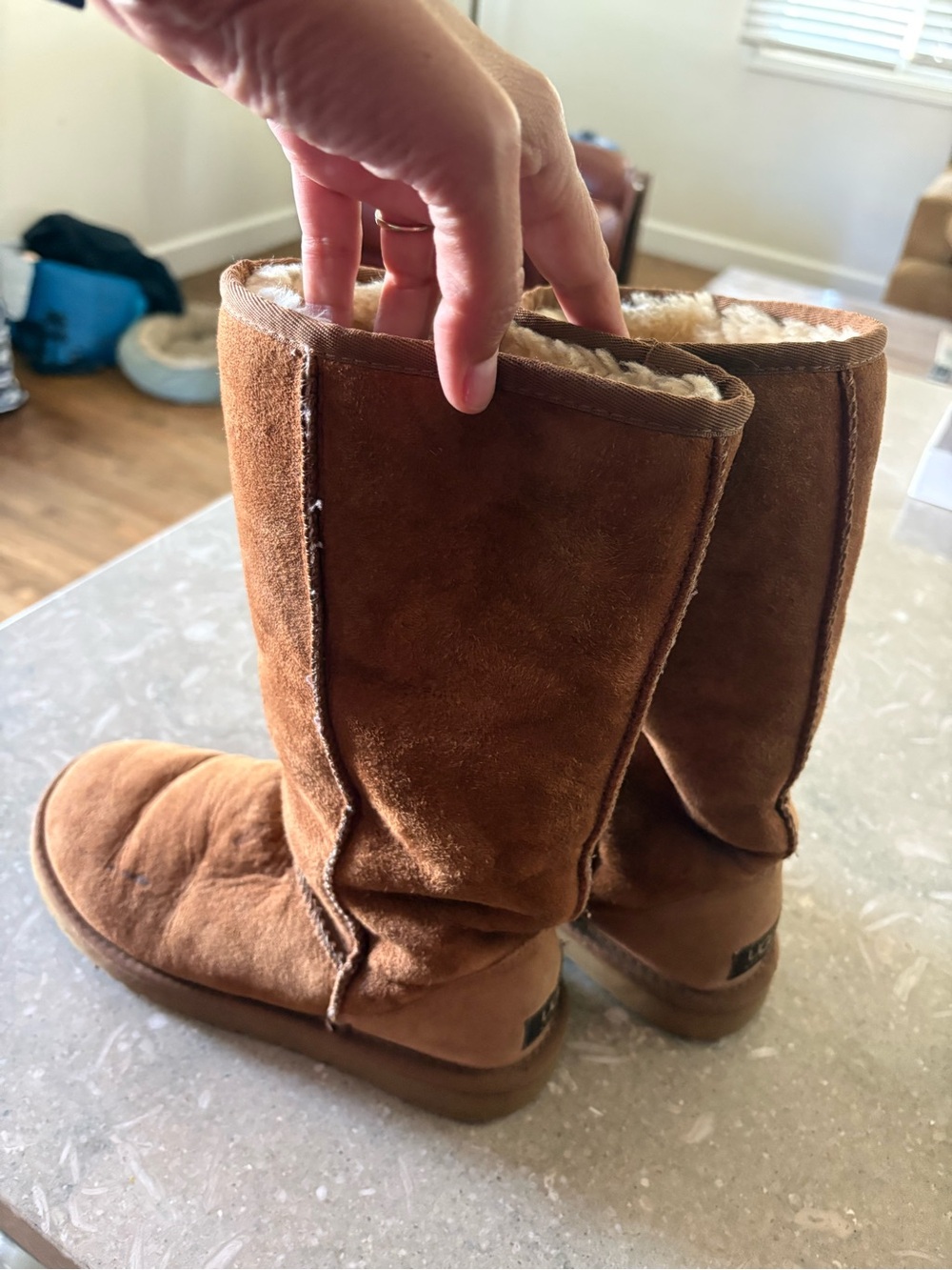 UGG Women's Mid-Calf Suede Boots - Chestnut- Authentic